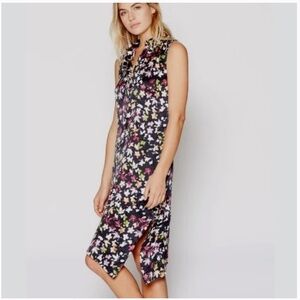 Equipment Femme Tira Floral Print Silk Midi Shirt Dress